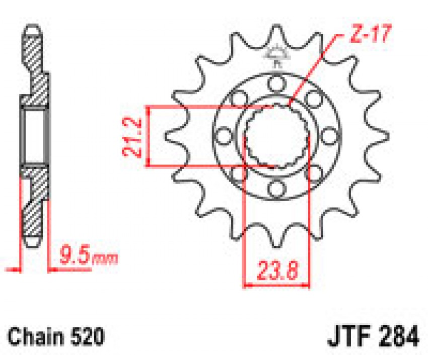 Зірка передня JT JTF284.12